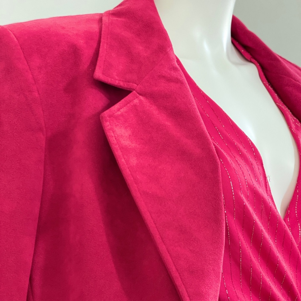 Hot Pink ultra suede Lilli Ann jacket - Picture 9 of 13